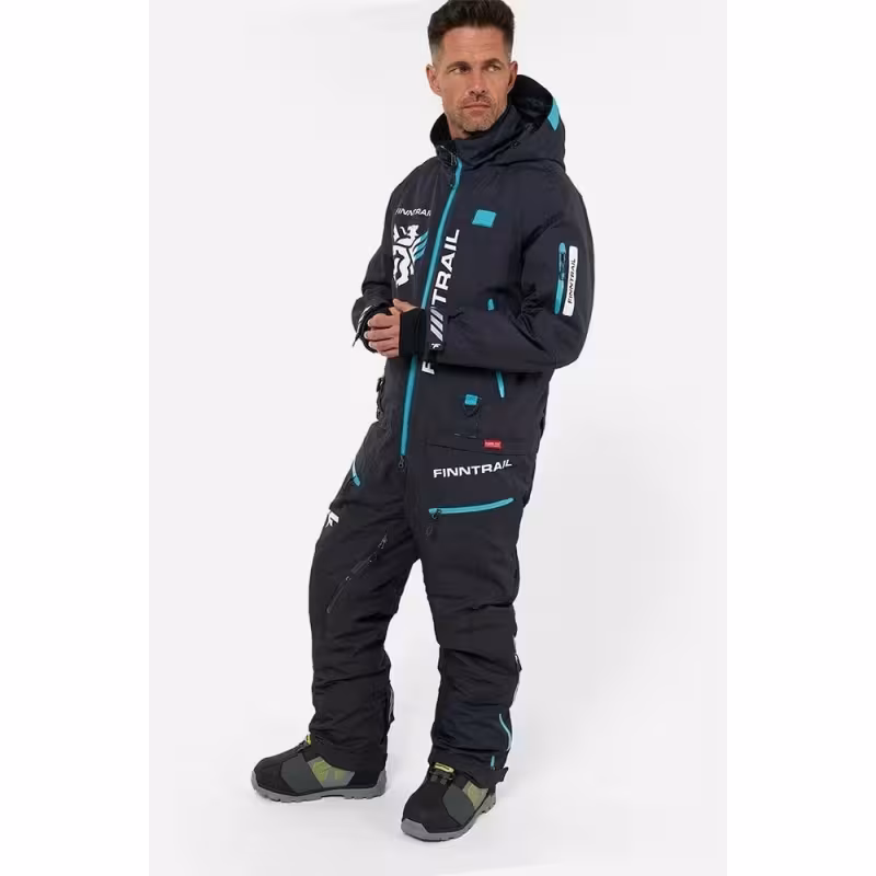 Комбинезон мужской Finntrail Widetrack Pro 3855 Graphite, мембрана Hard-Tex, черный, размер 44-46 (S), 165-175 см