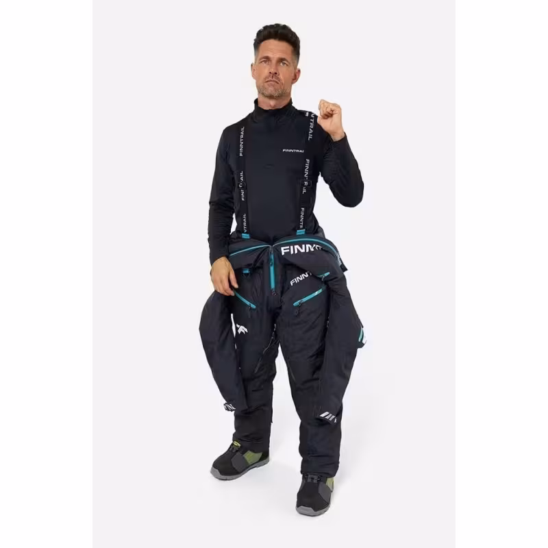 Комбинезон мужской Finntrail Widetrack Pro 3855 Graphite, мембрана Hard-Tex, черный, размер 44-46 (S), 165-175 см