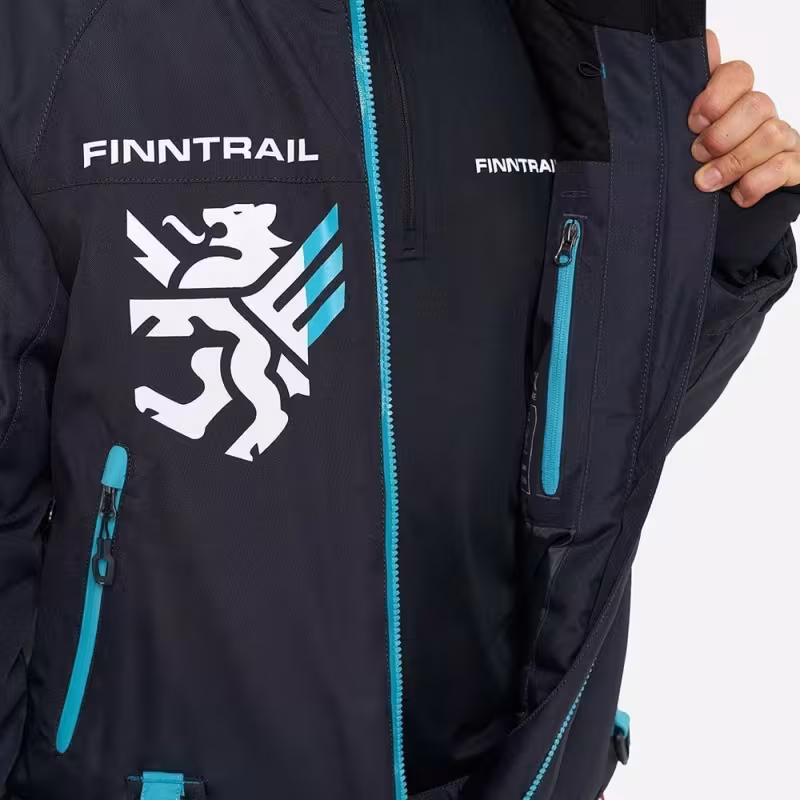 Комбинезон мужской Finntrail Widetrack Pro 3855 Graphite, мембрана Hard-Tex, черный, размер 50-52 (L), 175-185 см