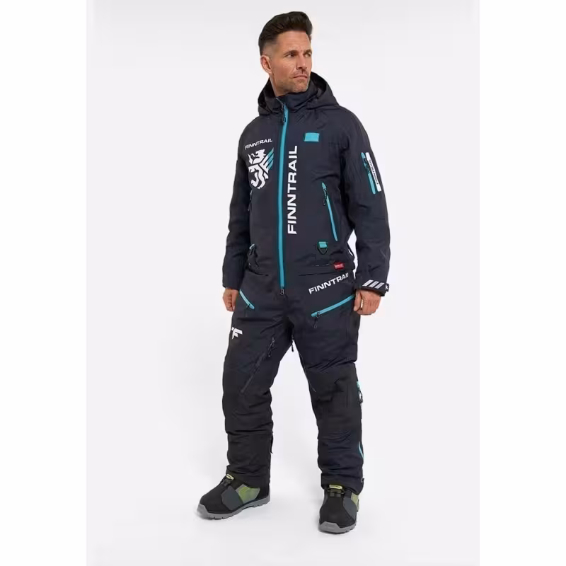 Комбинезон мужской Finntrail Widetrack Pro 3855 Graphite, мембрана Hard-Tex, черный, размер 58-60 (LK), 175-185 см