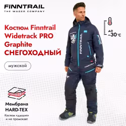 Комбинезон мужской Finntrail Widetrack Pro 3855 Graphite, мембрана Hard-Tex, черный, размер 48-50 (M), 170-180 см
