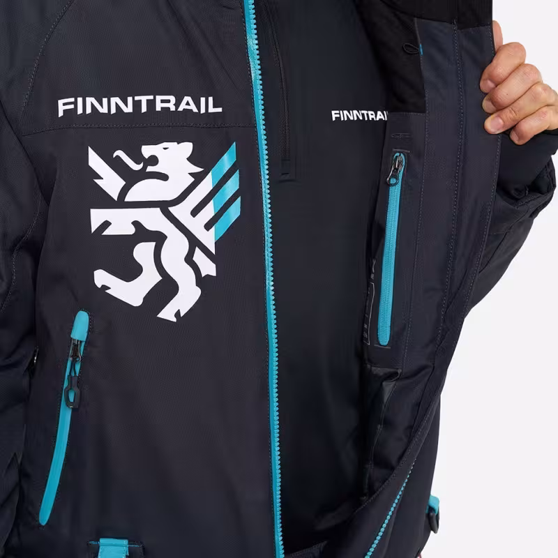 Комбинезон мужской Finntrail Widetrack Pro 3855 Graphite, мембрана Hard-Tex, черный, размер 54-56 (MK), 170-180 см