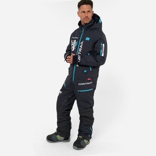 Комбинезон мужской Finntrail Widetrack Pro 3855 Graphite, мембрана Hard-Tex, черный, размер 58-60 (XХL), 185-195 см