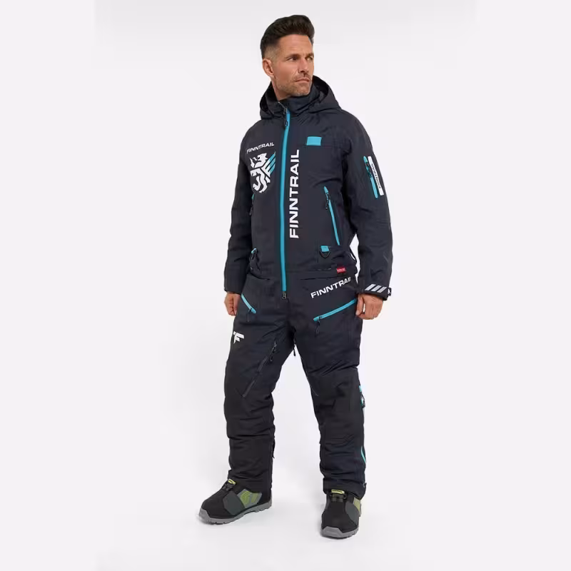 Комбинезон мужской Finntrail Widetrack Pro 3855 Graphite, мембрана Hard-Tex, черный, размер 58-60 (XХL), 185-195 см