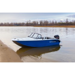 Лодка алюминиевая VBoats Волжанка 46 Classic, серый 