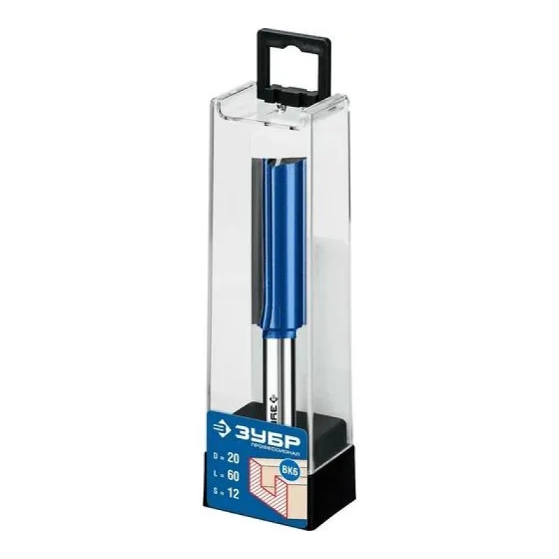 Фреза пазовая прямая с нижними подрезателями Зубр Профессионал 28755-20-60, 20x60 мм