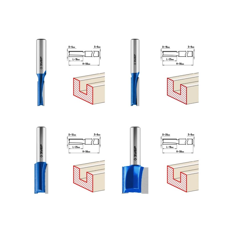 Набор фрез по дереву Зубр 28795-H4-1, 4 шт