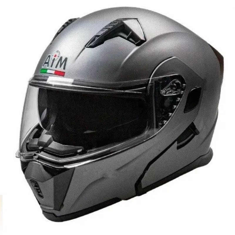 Мотошлем зимний AiM JK906, серый, размер M