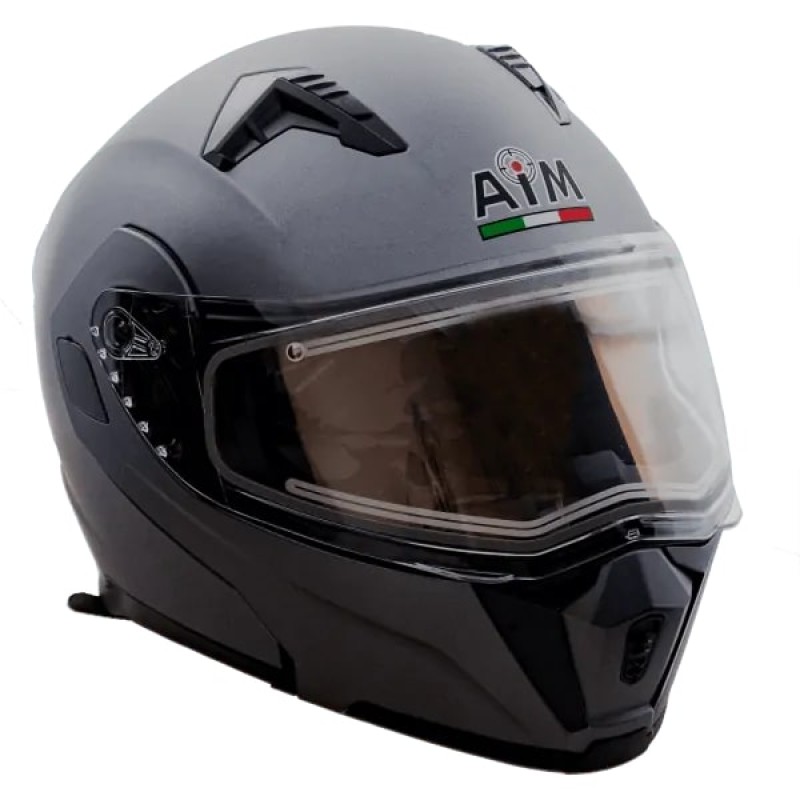 Мотошлем зимний AiM JK906, серый, размер M