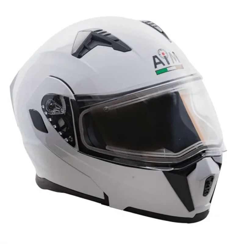 Мотошлем зимний AiM JK906, белый, размер M