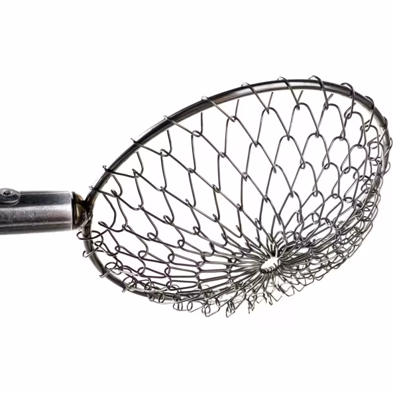 Черпак телескопический для рыбалки Higashi Ice Telescopic Scoop, сталь/черный