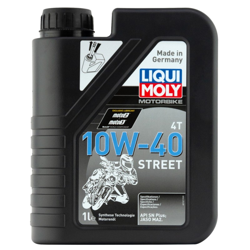 Масло моторное HC-синтетическое для 4Т мотоциклов Liqui Moly Motorbike 4T Street 10W-40 CN Plus 1521, 1 л