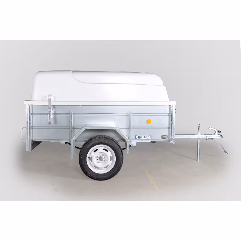 Прицеп бортовой одноосный Вектор ЛАВ 81011 с крышкой, высокий борт, опорное колесо