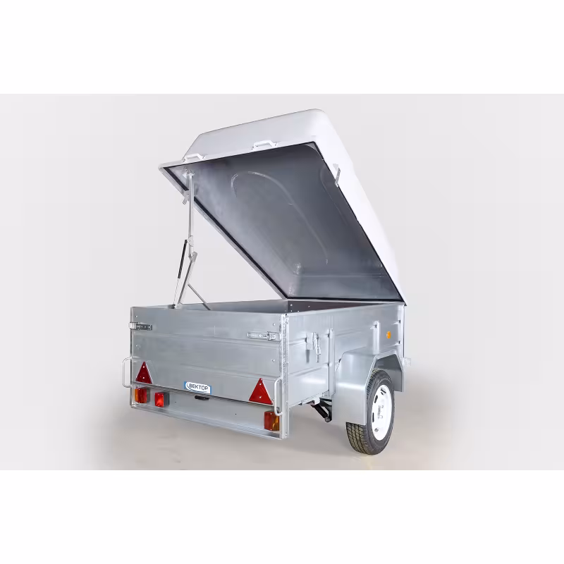 Прицеп бортовой одноосный Вектор ЛАВ 81011 с крышкой, высокий борт, опорное колесо