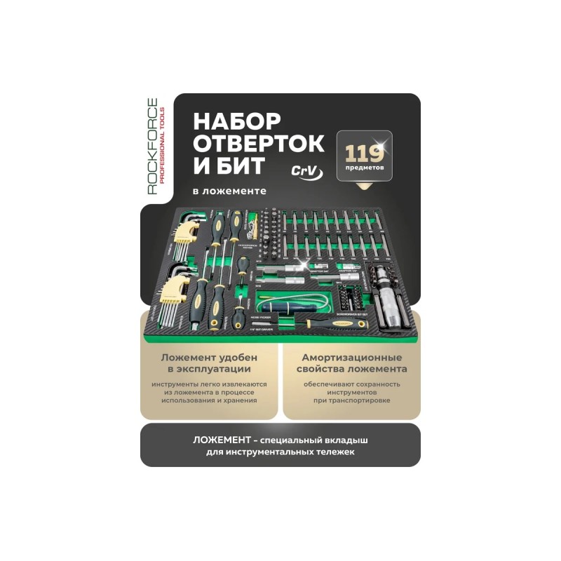 Набор отверток и бит RockForce RF-K21192, 119 предметвовто
