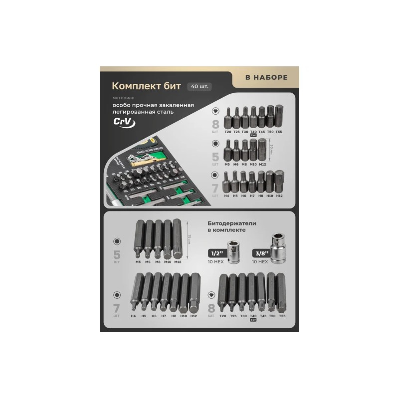 Набор отверток и бит RockForce RF-K21192, 119 предметвовто