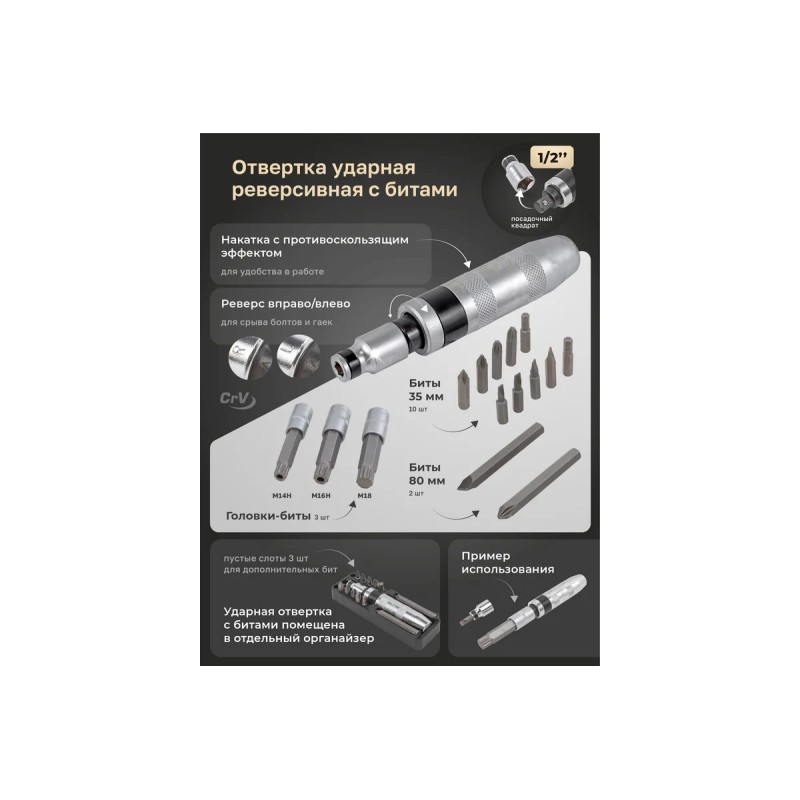 Набор отверток и бит RockForce RF-K21192, 119 предметвовто