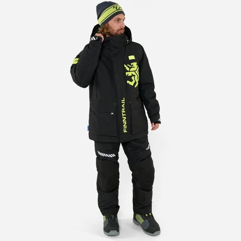 Костюм мужской Finntrail Fjord 3754 Graphite, мембрана Hard-Tex, черный, размер 44-46 (S), 165-175 см