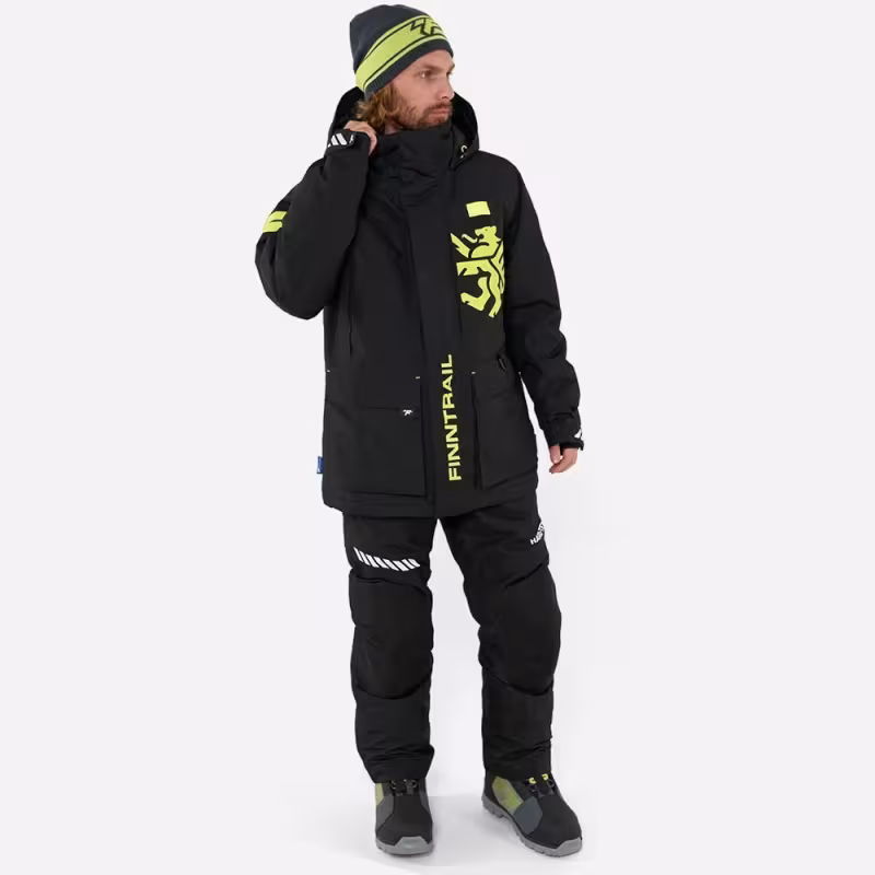 Коcтюм мужской Finntrail Fjord 3754 Graphite, мембрана Hard-Tex/Thermalrate, черный, размер 50-52 (L), 175-185 см