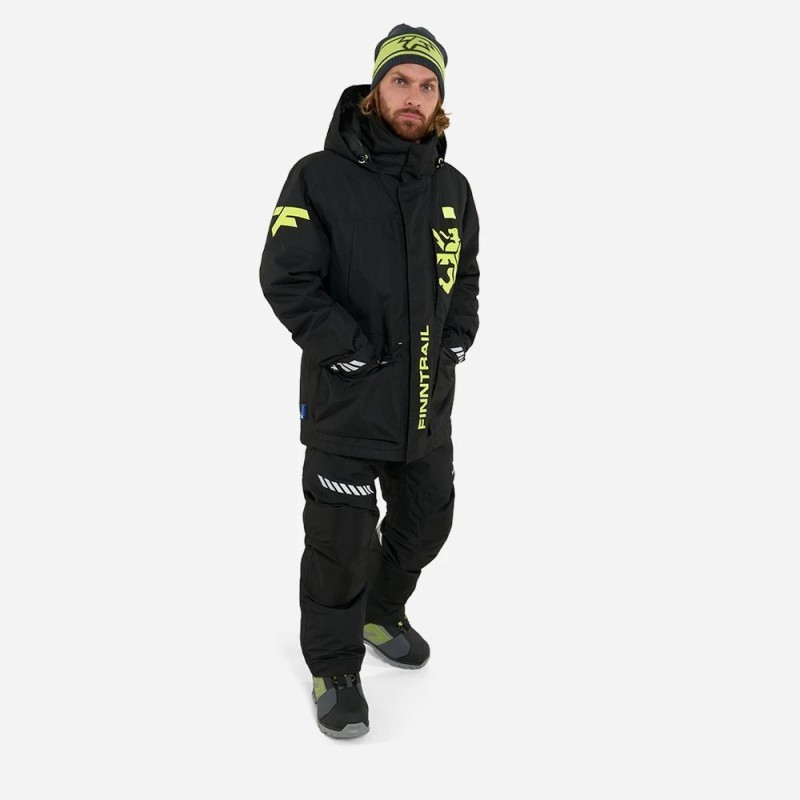 Коcтюм мужской Finntrail Fjord 3754 Graphite, мембрана Hard-Tex/Thermalrate, черный, размер 50-52 (L), 175-185 см