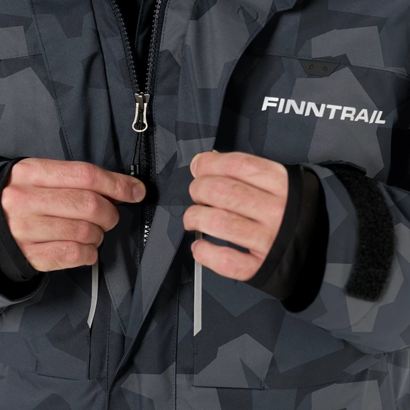 Костюм мужской Finntrail Tournament Insulated 3755 CamoShadowBlack, ткань Toray, серый, размер 44-46 (S), 165-175 см