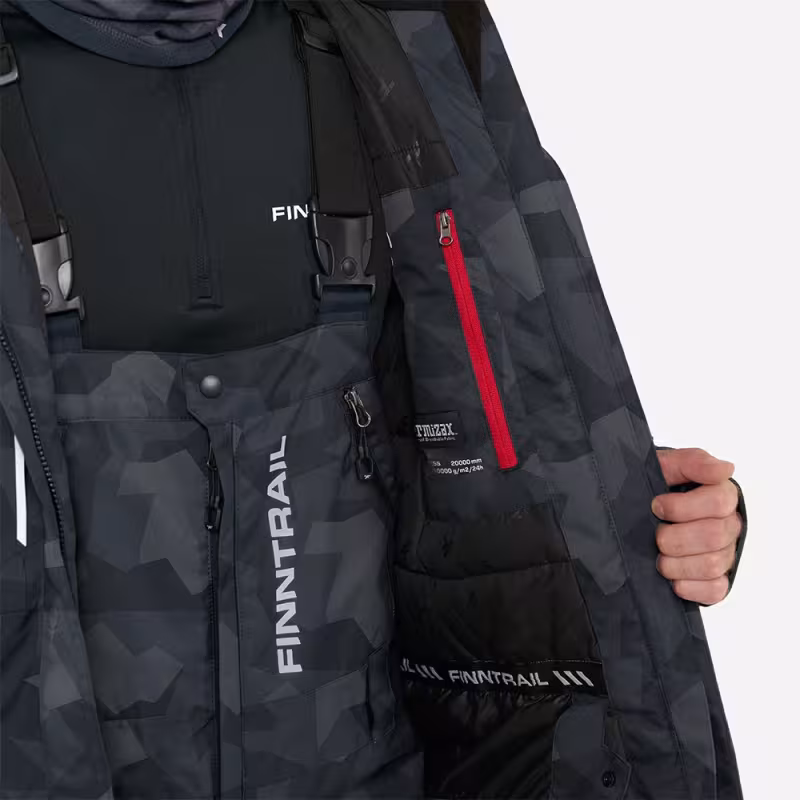 Коcтюм мужской Finntrail Tournament Insulated 3755 CamoShadowBlack, мембрана Totay/Dupont, черный камуфляж, размер 50-52 (L), 175-185 см