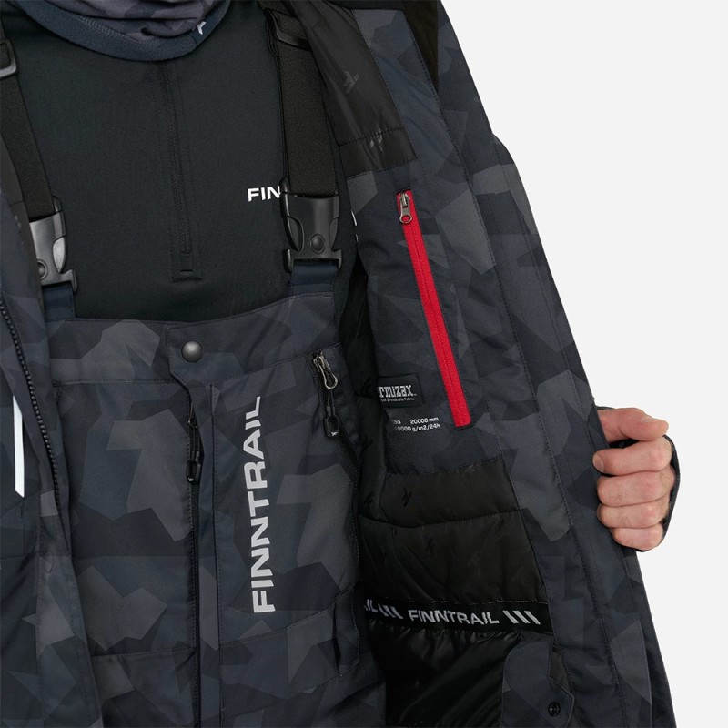 Коcтюм мужской Finntrail Tournament Insulated 3755 CamoShadowBlack, мембрана Totay/Dupont, черный камуфляж, размер 50-52 (L), 175-185 см