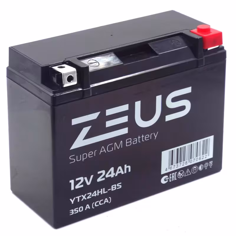 Аккумулятор Zeus YTX24HL-BS 20Ah, 12V