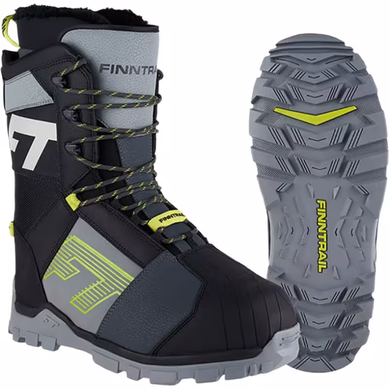 Ботинки снегоходные Finntrail Blizzard 5226 GraphiteYellow, черный/желтый, размер 41