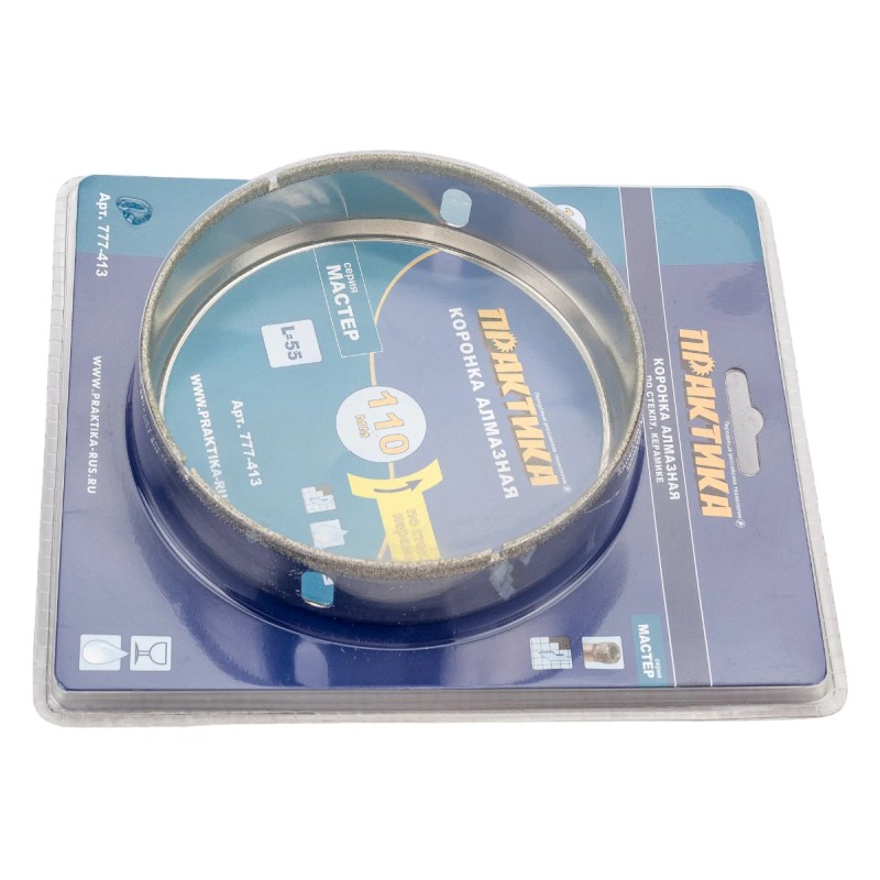 Коронка алмазная Практика Мастер 777-413, 110 мм