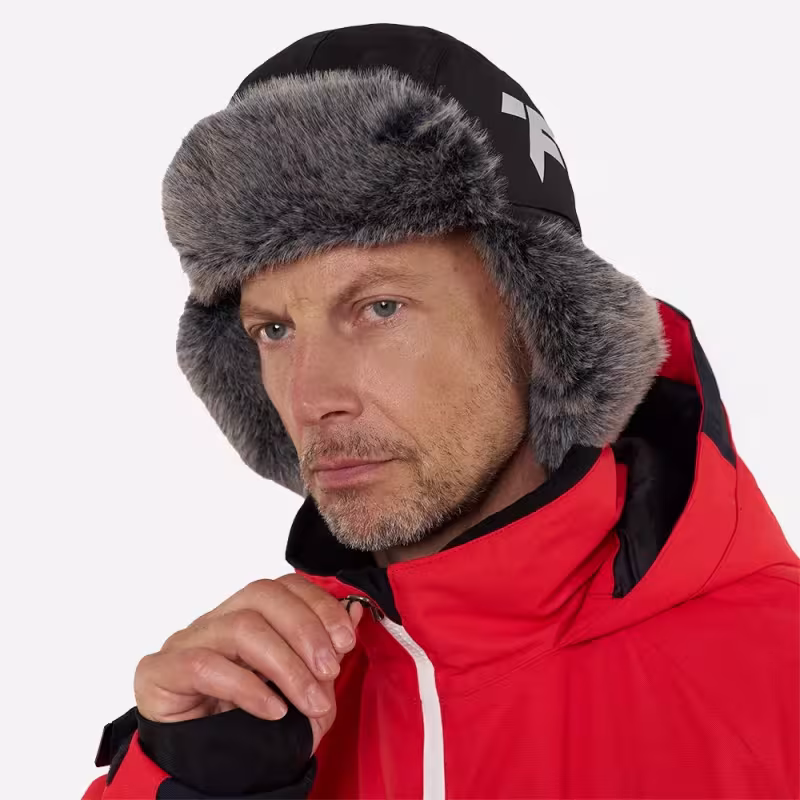 Шапка-ушанка Finntrail Hat Terra 2950 Graphite, мембрана Hard-Tex, черный, размер M-L