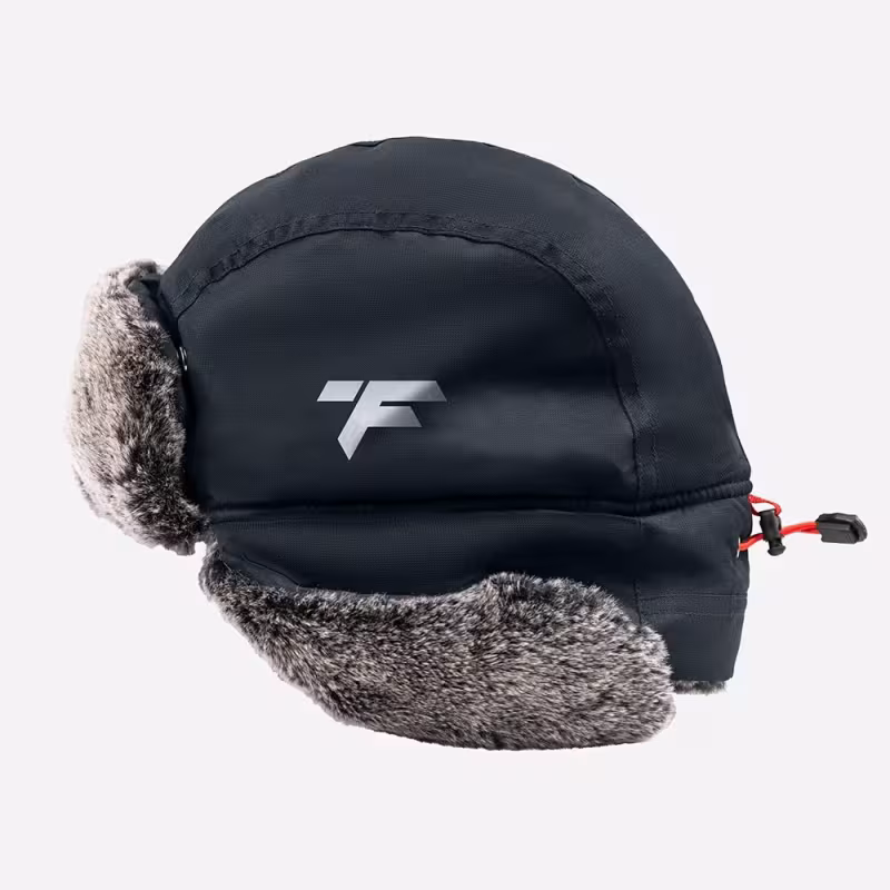 Шапка-ушанка Finntrail Hat Terra 2950 Graphite, мембрана Hard-Tex, черный, размер M-L