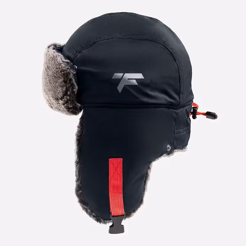 Шапка-ушанка Finntrail Hat Terra 2950 Graphite, мембрана Hard-Tex, черный, размер XL-XXL