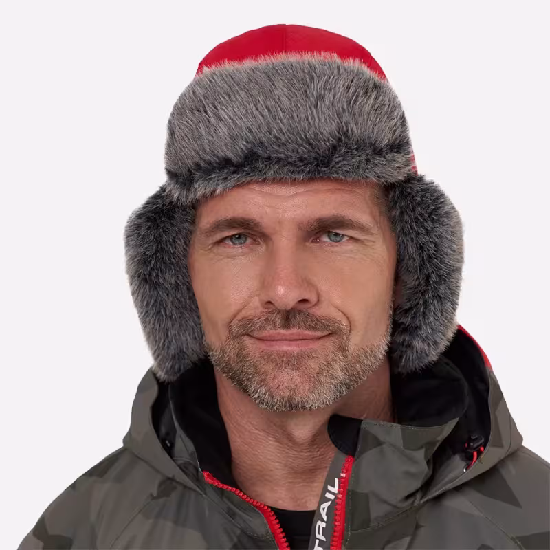 Шапка-ушанка Finntrail Hat Terra 2950 Red, мембрана Hard-Tex, красный, размер M-L