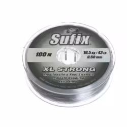 Леска монофильная Sufix XL Strong x10 Platinum, 0.45 мм, 15.4 кг, 100 м, серебристо-белый
