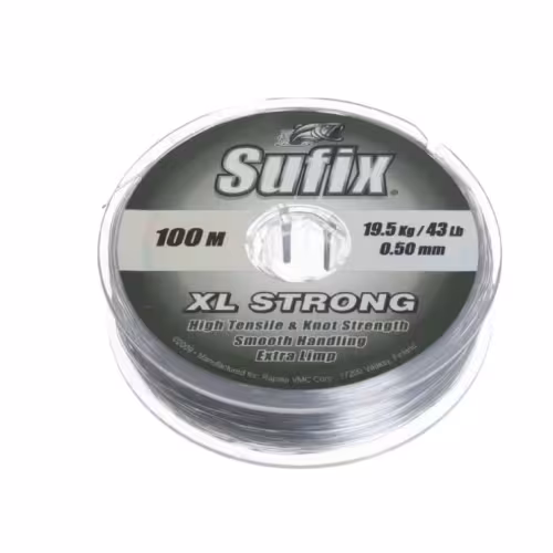 Леска монофильная Sufix XL Strong x10 Platinum, 0.45 мм, 15.4 кг, 100 м, серебристо-белый