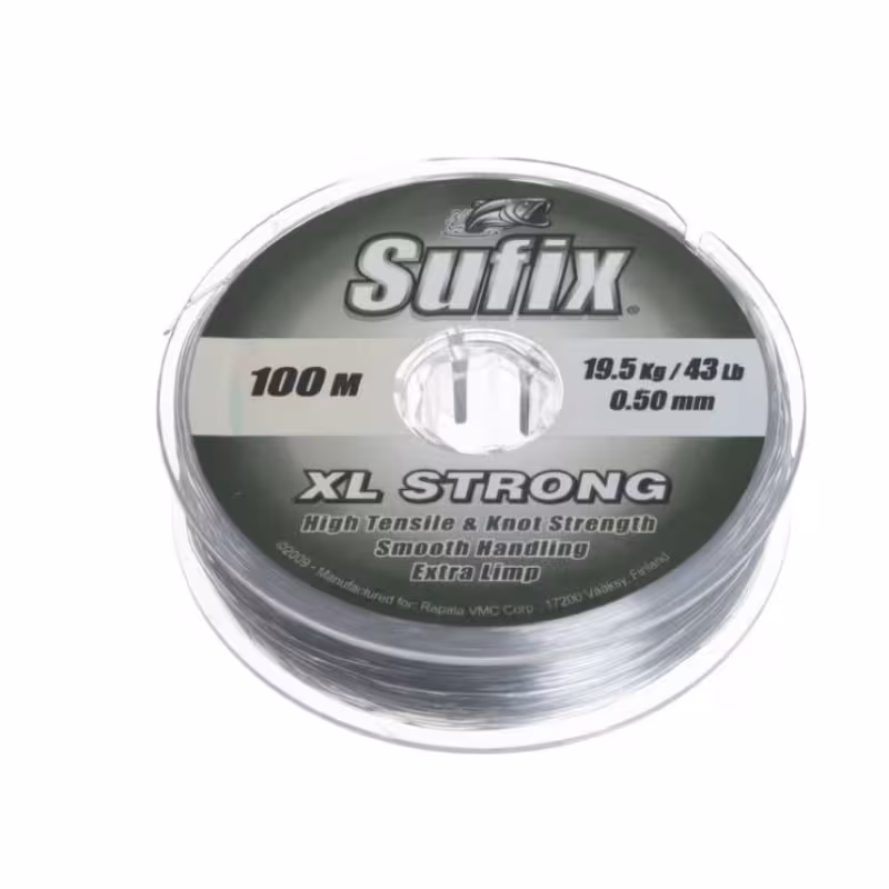 Леска монофильная Sufix XL Strong x10 Platinum, 0.45 мм, 15.4 кг, 100 м, серебристо-белый