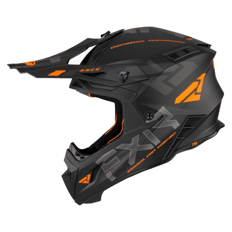 Мотошлем FXR Helium Race, черный/оранжевый, размер L