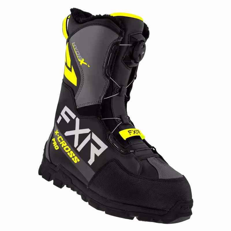 Ботинки снегоходные FXR X-Cross Pro BOA Black/HiVis, черный/желтый, размер 43