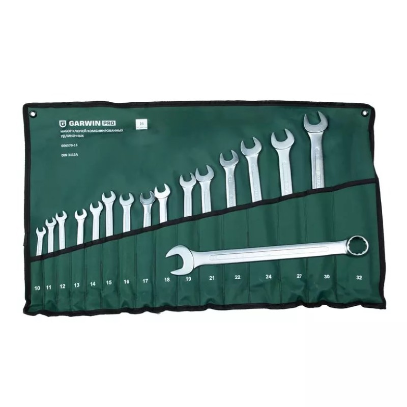 Набор ключей комбинированных удлиненных Garwin 606570-16, 10-32 мм, 16 предметов