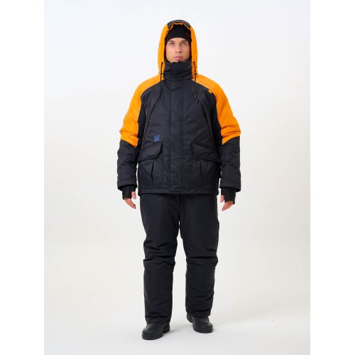 Костюм-поплавок мужской Triton Gear Skif (Скиф) -40 ПК 2024, ткань Таслан, черный/оранжевый, размер 52-54, 170-176 см