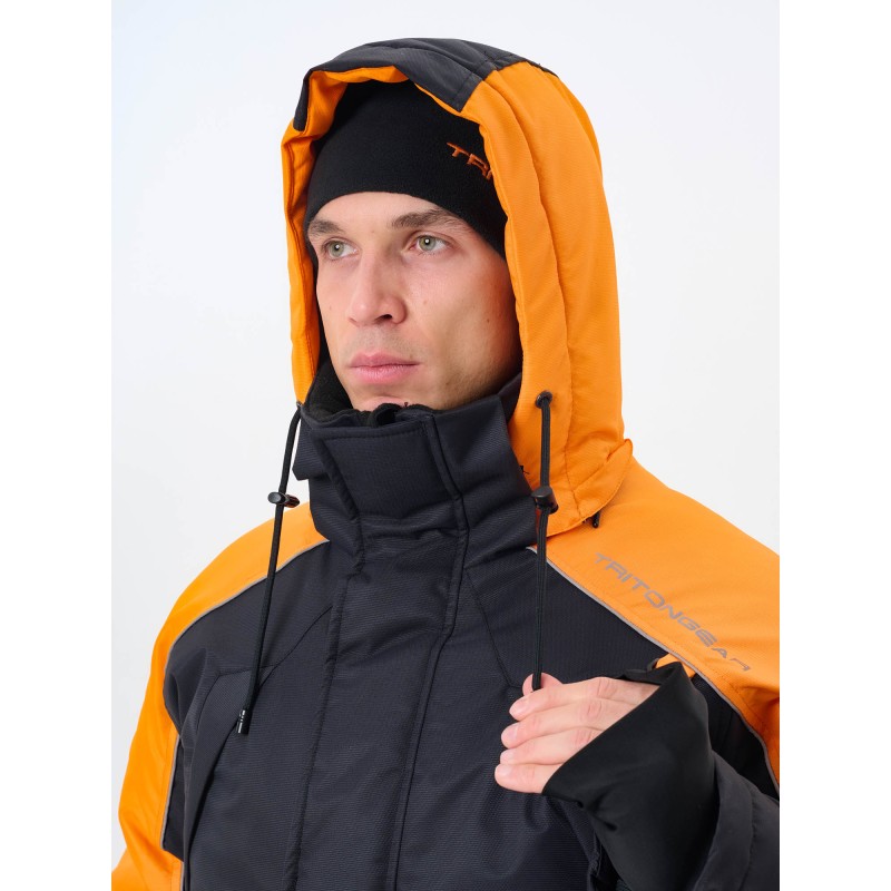 Костюм-поплавок мужской Triton Gear Skif (Скиф) -40 ПК 2024, ткань Таслан, черный/оранжевый, размер 52-54, 170-176 см