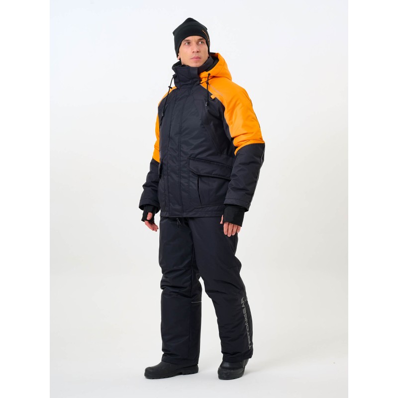 Костюм-поплавок мужской Triton Gear Skif (Скиф) -40 ПК 2024, ткань Таслан, черный/оранжевый, размер 52-54, 170-176 см