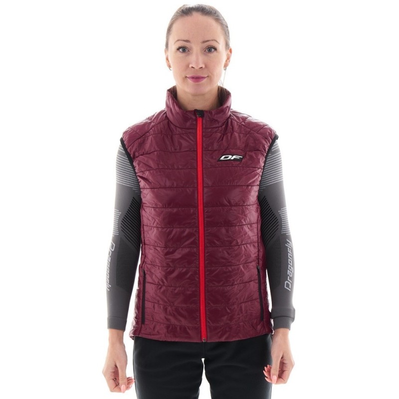 Жилет Dragonfly DF VEST 200 Burgundy, Таффета, красный, размер M, 172-176 см