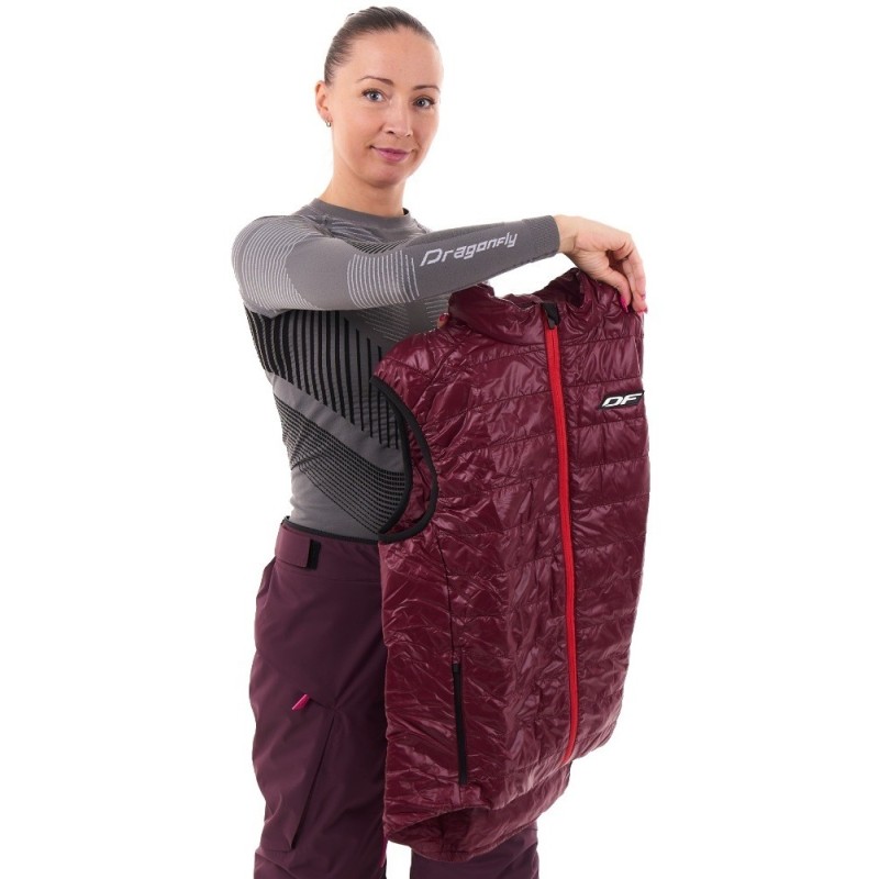 Жилет Dragonfly DF VEST 200 Burgundy, Таффета, красный, размер M, 172-176 см