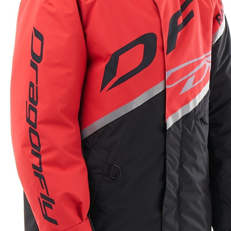 Пальто зимнее мужское Dragonfly Race Coat Man Red 2023, мембрана DFTEX, красный/черный, размер L