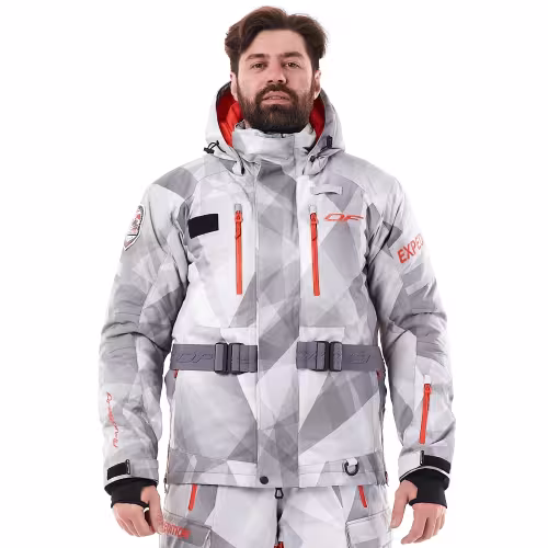 Куртка мужская Dragonfly Expedition, мембрана DFTEX, Camo-Grey, белый/серый, размер S, 170 см