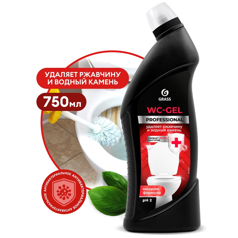 Средство для чистки сантехники Grass WC-gel Professional, 750 мл