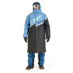 Пальто зимнее мужское Dragonfly Race Coat Smoke Blue 2023, мембрана DFTEX, голубой/черный, размер XS