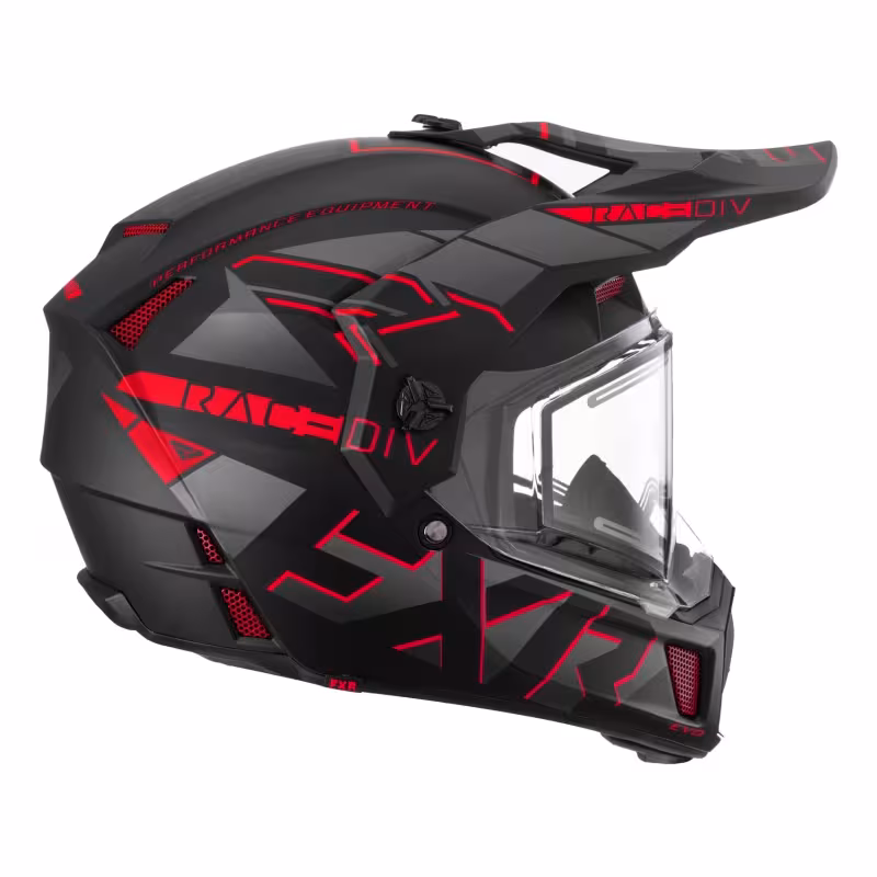 Мотошлем зимний с подогревом FXR Clutch X Evo Red, черный/красный, размер XL